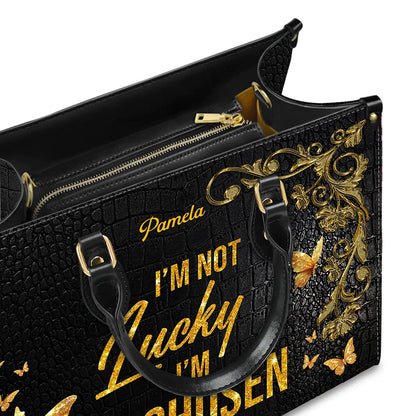 CHRISTIANARTBAG Handbags - Personalized Leather Handbag for Christian Women – “I’m not lucky — I’m CHOSEN.”