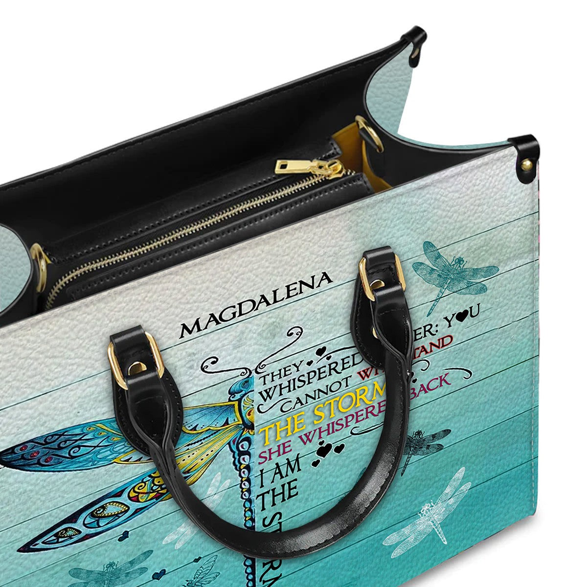 She Whispered Back I Am The Storm - Personalized Leather Handbag