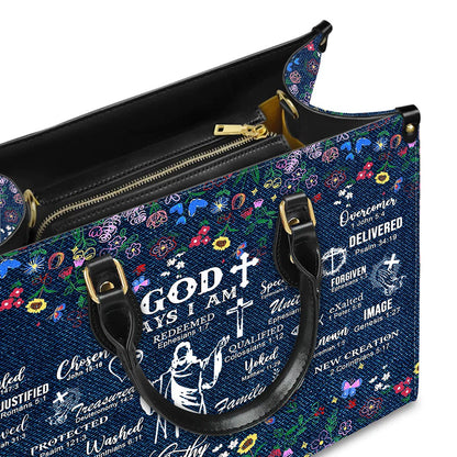 Christianartbag Handbags, God Says I Am Leather Handbag, Personalized Bags, Gifts for Women, Christmas Gift, CABLTB01200625