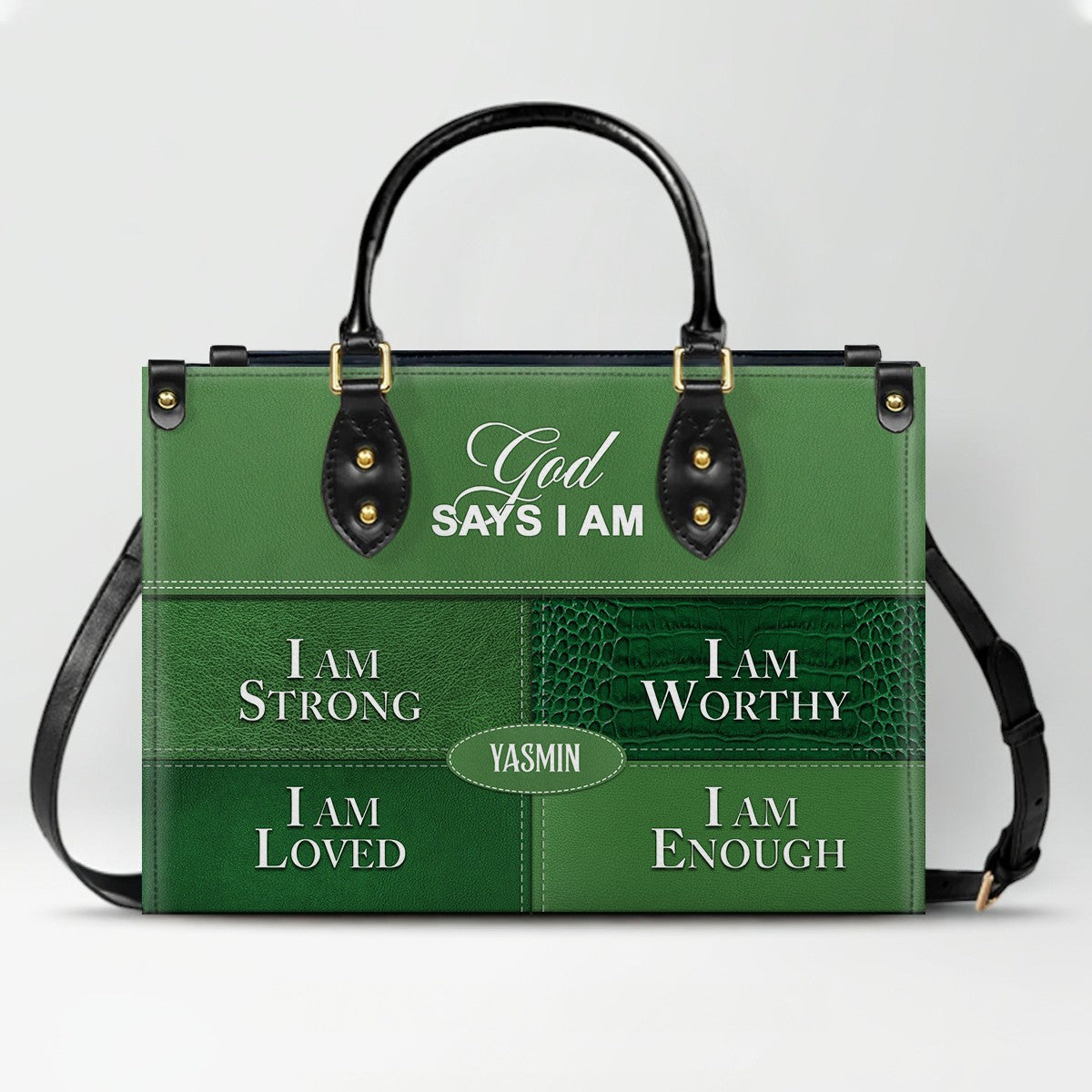 Personalized Leather Handbag, GOD Says I Am, Personalized Bags, Gifts for Women, Christmas Gift, CABLTB01111225.