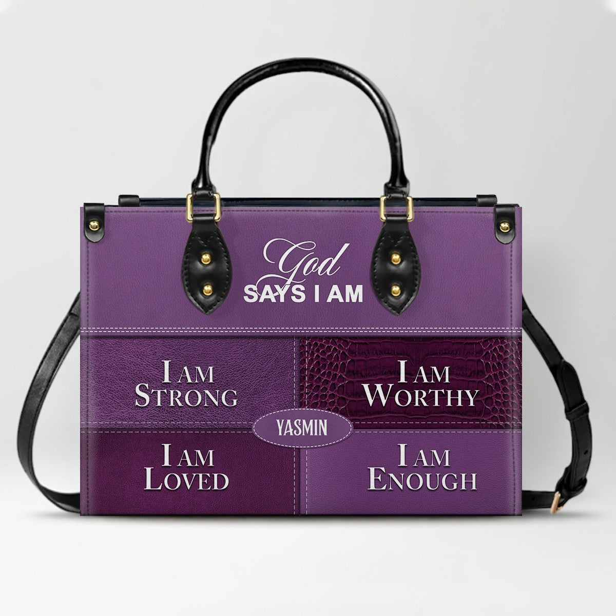 Personalized Leather Handbag, GOD Says I Am, Personalized Bags, Gifts for Women, Christmas Gift, CABLTB01111225.