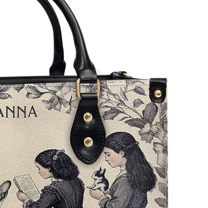 Personalized Leather Handbag – “Little Women” Book Cover Design | Custom Name | ChristianArtBag™