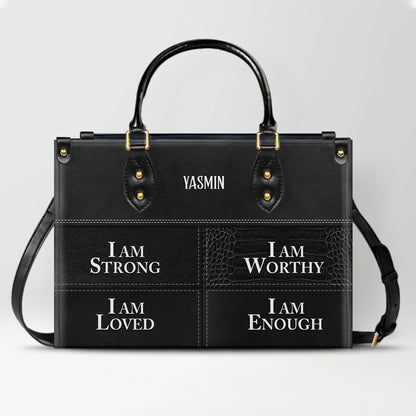 Personalized Leather Handbag, GOD Says I Am, Personalized Bags, Gifts for Women, Christmas Gift, CABLTB01111225.