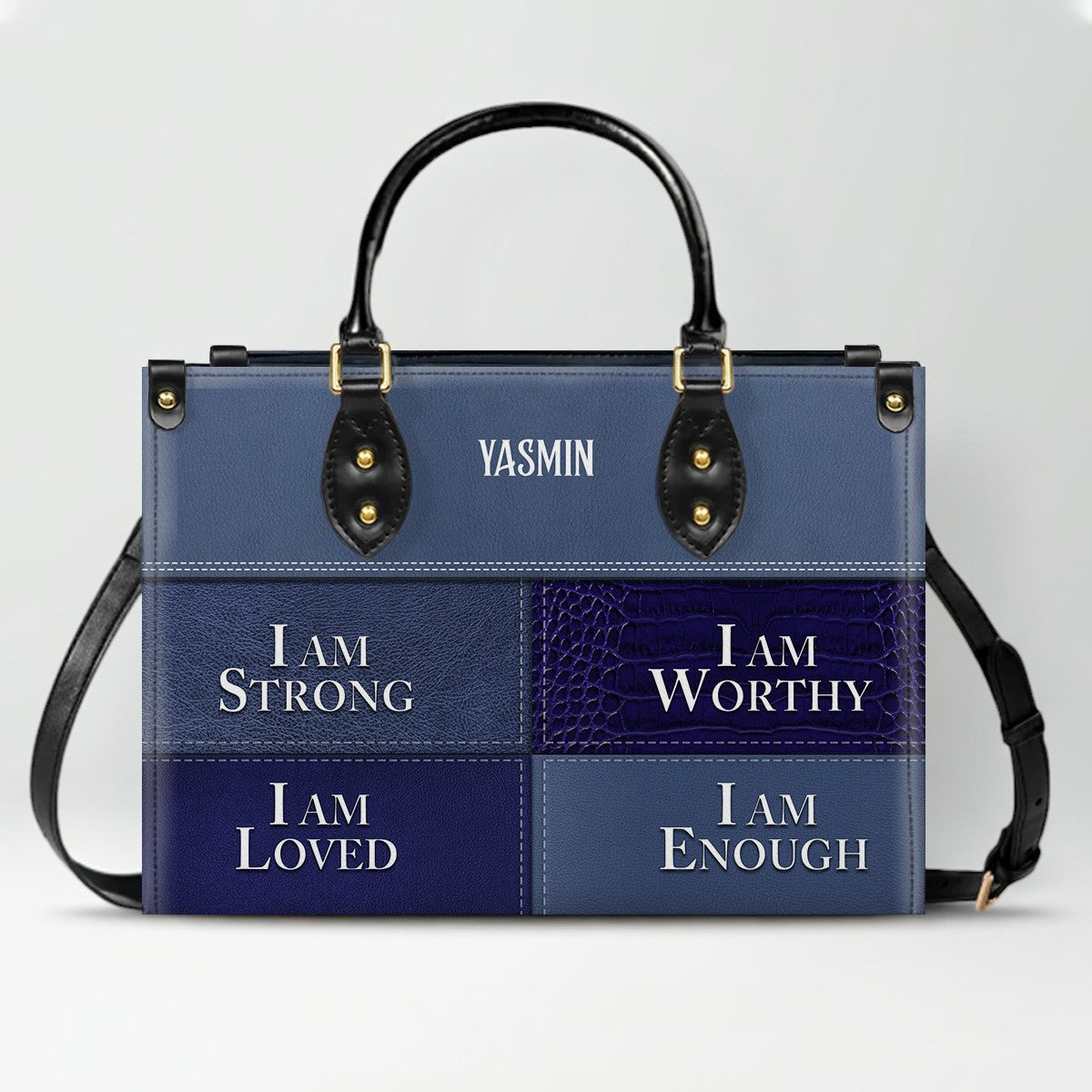 Personalized Leather Handbag, I Am Enough, I Am Loved, Personalized Bags, Gifts for Women, Christmas Gift, CABLTB01290723.