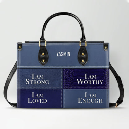 Personalized Leather Handbag, I Am Enough, I Am Loved, Personalized Bags, Gifts for Women, Christmas Gift, CABLTB01290723.