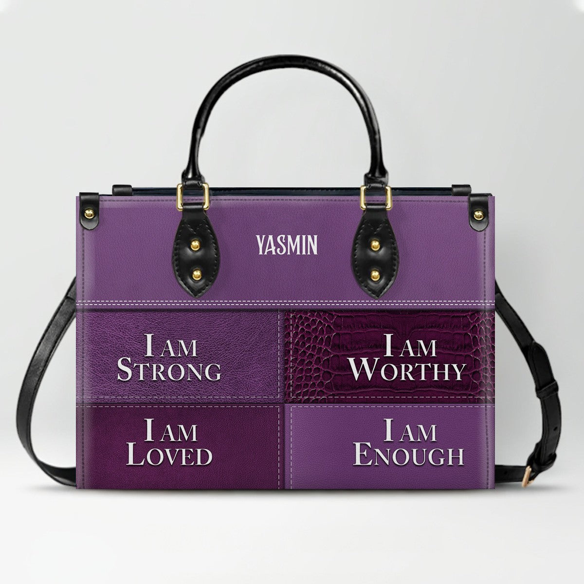 Personalized Leather Handbag, I Am Enough, I Am Loved, Personalized Bags, Gifts for Women, Christmas Gift, CABLTB01290723.