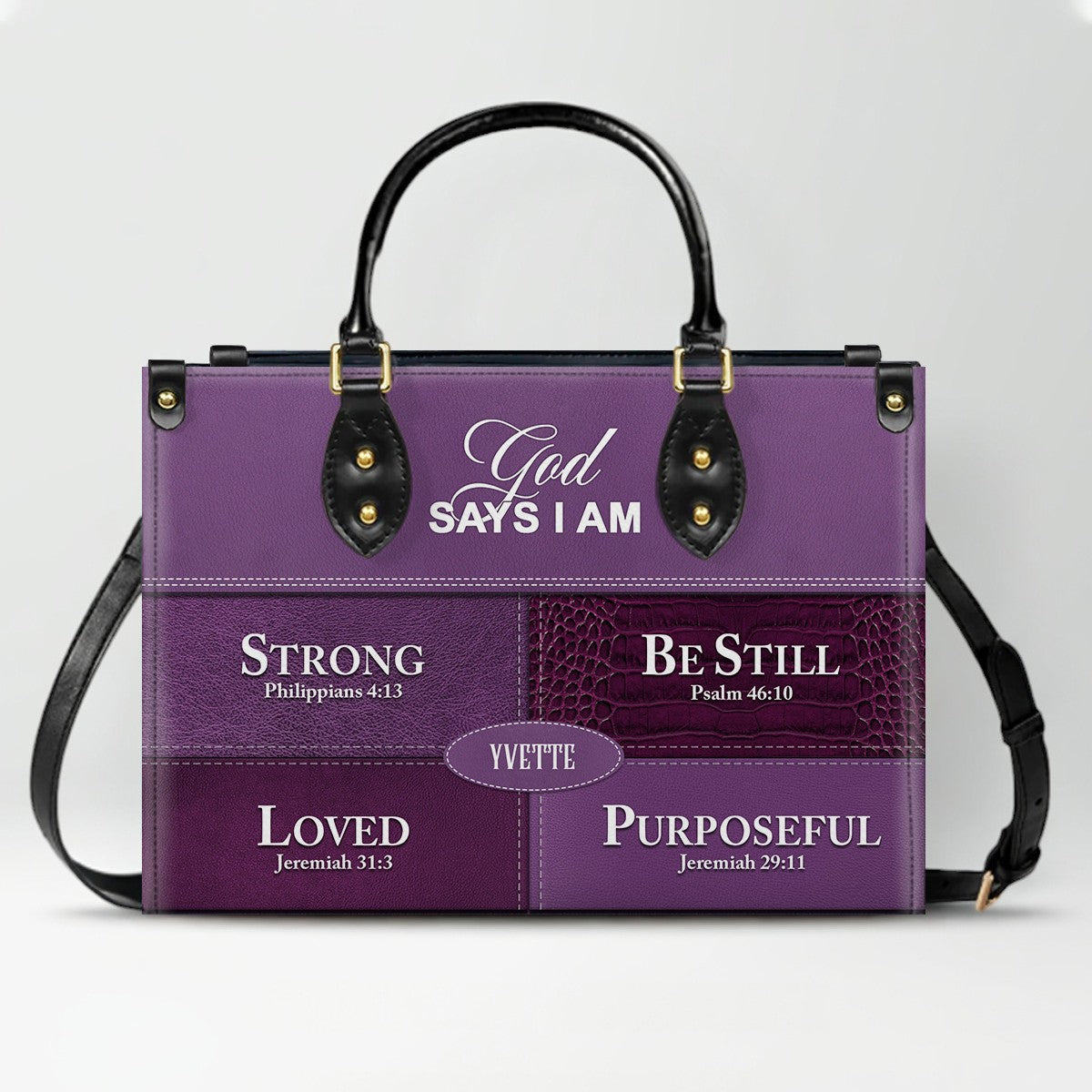 Personalized Leather Handbag for Christian Women – Custom Name & Color | CHRISTIANARTBAG CAB111425