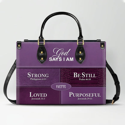 Personalized Leather Handbag for Christian Women – Custom Name & Color | CHRISTIANARTBAG CAB111425