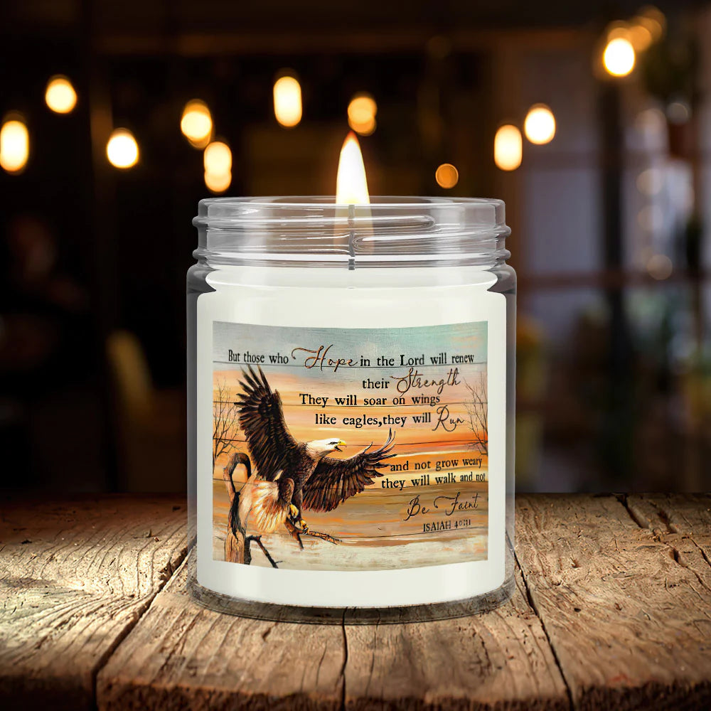 Christianartbag Candles, But Thoes Who Hope In The Lord, Christian Candles, Bible Verse Candles, Natural Candle, Soy Wax Candle 9oz, Christmas Gift. - Christian Art Bag