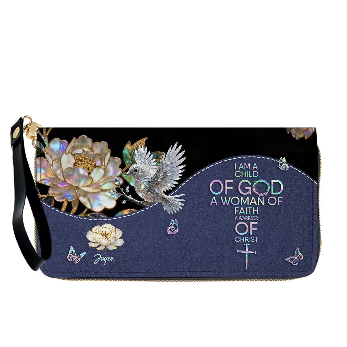 Personalized Leather Handbag – Christian Purse | Mother of Pearl Style | CHRISTIANARTBAG CAB123025