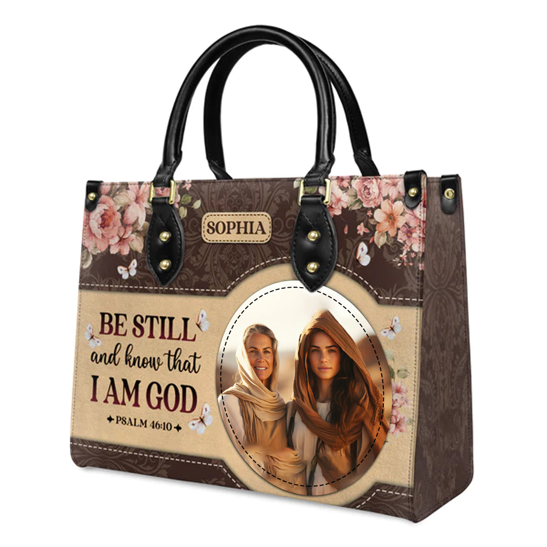 Christianartbag Handbags, Be Still And Know That I Am God Psalm 46 10 Leather Handbag, Handbag Design, Personalized Leather Handbag, Gifts for Women, CABLTB02141223. - Christian Art Bag