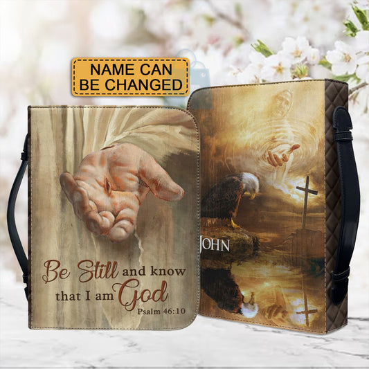 Customizable Spiritual Elegance Bible Cover - "Be Still" Scripture & Faith-Inspired Imagery - CHRISTIANARTBAG CABBBCV01031124.