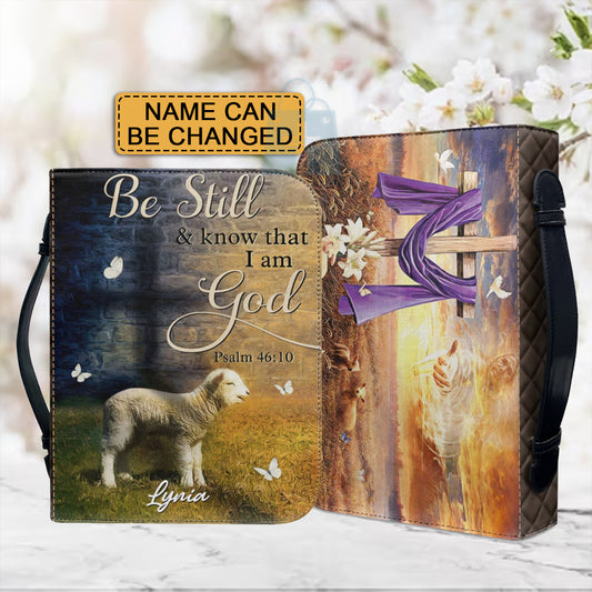 Christianartbag Bible Cover, Be Still and Know That I Am God Bible Cover, Personalized Bible Cover, Warrior of God Bible Cover, Christian Gifts, CAB01100124.