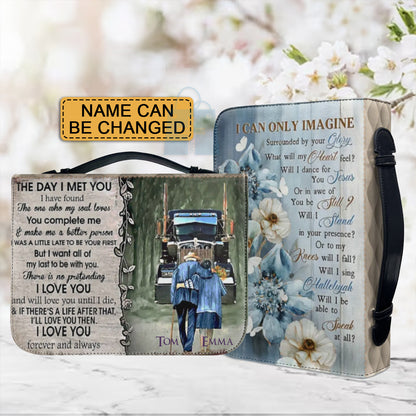 Christianartbag Bible Cover, The Day I Met You Bible Cover, Personalized Bible Cover, Wife Bible Cover, Husband Bible Cover, Christian Gifts, CAB01250124.