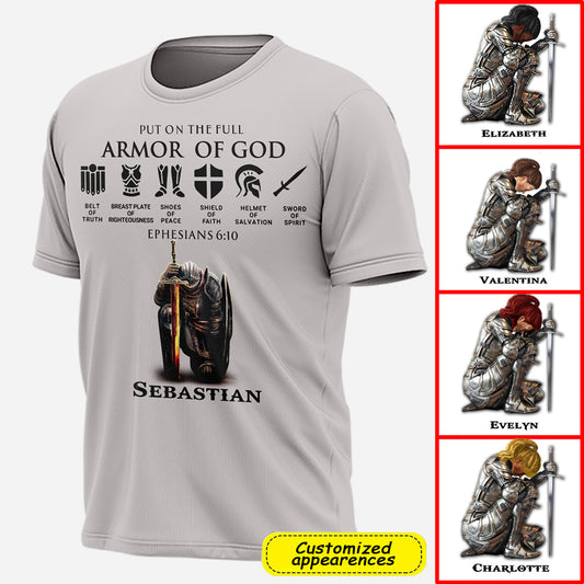 Personalized Armor of God T-Shirt - Variety of Colors & Sizes