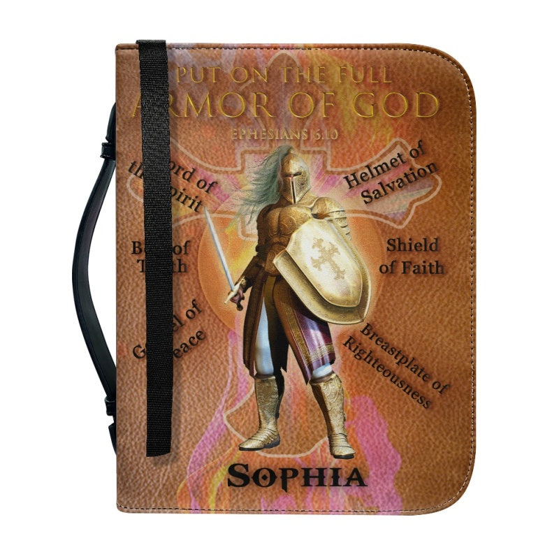 Christianartbag Bible Cover, Put On The Full Armor Of GOD Bible Cover, Personalized Bible Cover, Warrior Woman Bible Cover, Christian Gifts, CAB02251023. - Christian Art Bag