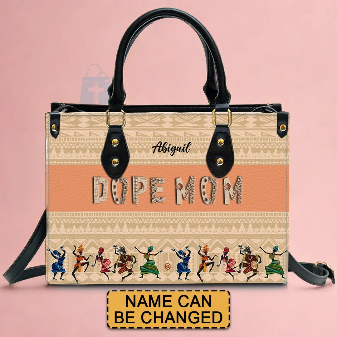 Christianartbag Handbags- DOPE Mom - DOPE Grandma - Personalized Leather Handbag - CABLTB02121224