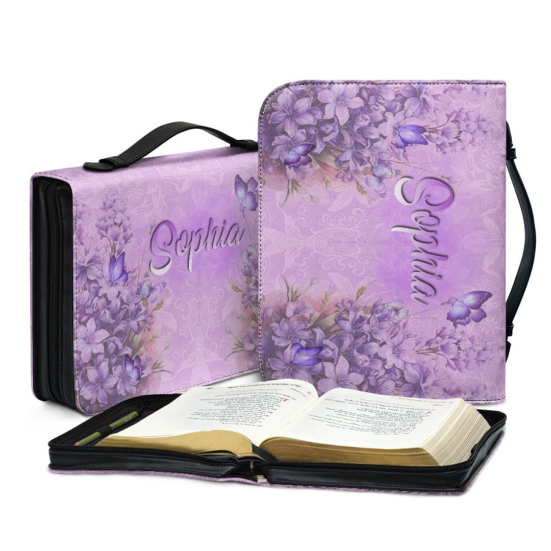 Christianartbag Bible Cover, Do Not Worry About Tomorrow Bible Cover, Personalized Bible Cover, Hummingbird Purple Bible Cover, Christian Gifts, CAB01060124. - Christian Art Bag