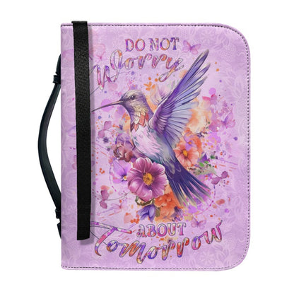 Christianartbag Bible Cover, Do Not Worry About Tomorrow Bible Cover, Personalized Bible Cover, Hummingbird Purple Bible Cover, Christian Gifts, CAB01060124. - Christian Art Bag