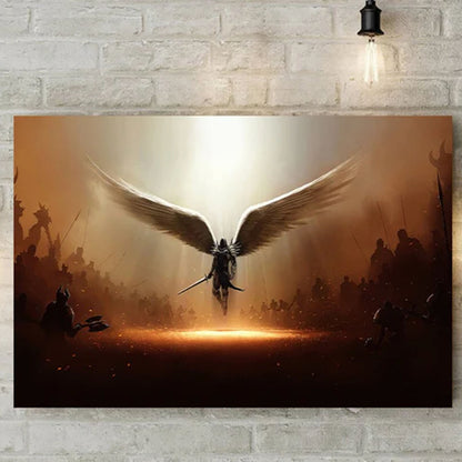 Christianartbag Home Decor, Wings Of God Warrior Canvas Wall Art - Christian Poster - Religious Wall Decor Canvas Poster, CAB11270224.