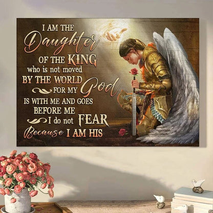 Christianartbag Home Decor, Female Warrior I Am The Daughter Of A King Canvas Print – Inspirational Canvas Art – Scripture Wall Art, CAB03270224.