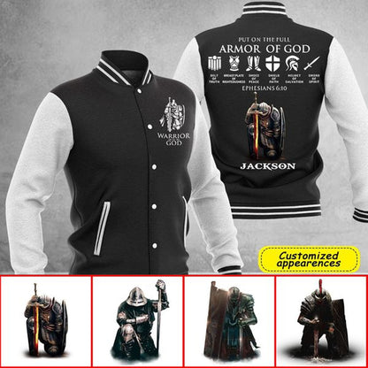 Christianartbag Baseball Jacket, Put On The Full Armor Of God Personalized Baseball Jacket, Personalized Baseball Jacket, CAB010912. - Christian Art Bag