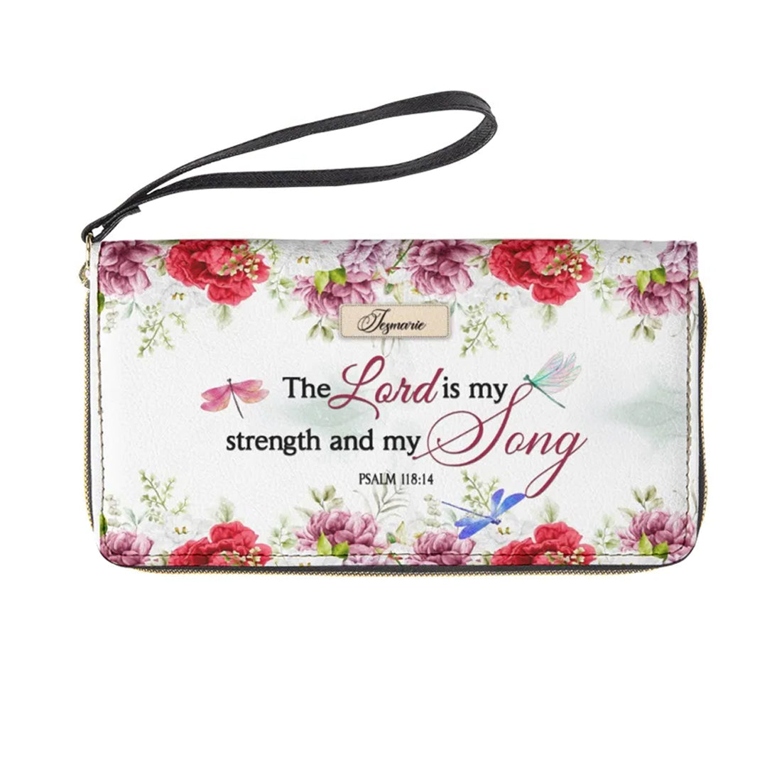 Christianartbag Clutch Purse, The Lord Is My Strength and My Song Clutch Purse For Women, Personalized Name, Christian Gifts For Women, CAB31091223. - Christian Art Bag