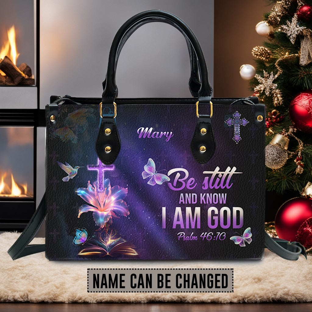 Christianartbag Handbags, Blessed Is She Leather Handbag Blue, Personalized Bags, Gifts for Women, Christmas Gift, CABLTB04290923. - Christian Art Bag