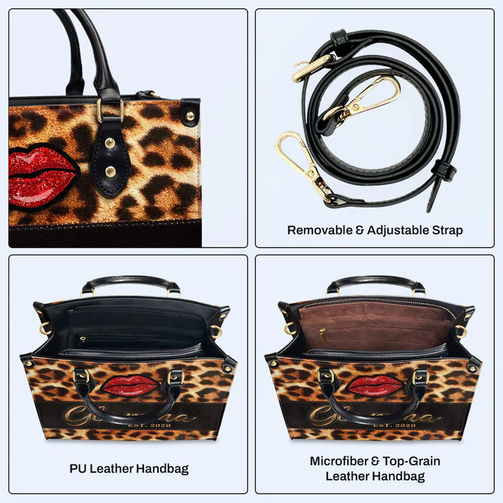 CHRISTIANARTBAG Personalized Leopard Print Leather Handbag with Customizable Name Plate, CABLTHB01300324.