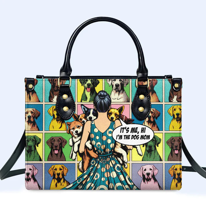 CHRISTIANARTBAG 'Proud Dog Mom' Pop Art Leather Handbag - CABLTHB08300324.