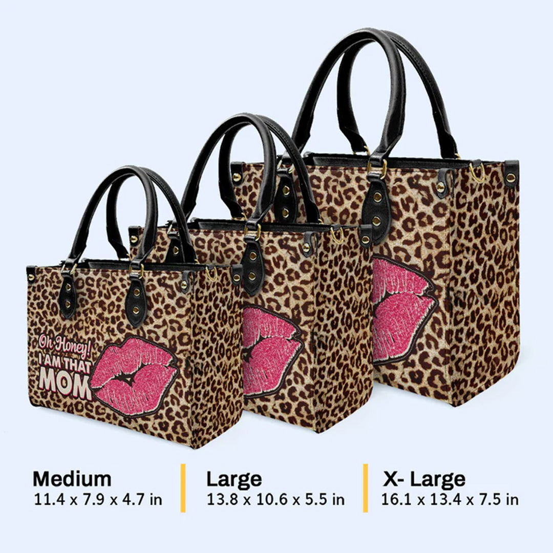 CHRISTIANARTBAG 'Oh Honey, I AM THAT MOM' Leopard Print Leather Handbag - CABLTHB04300324.