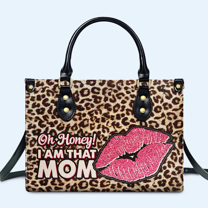 CHRISTIANARTBAG 'Oh Honey, I AM THAT MOM' Leopard Print Leather Handbag - CABLTHB04300324.