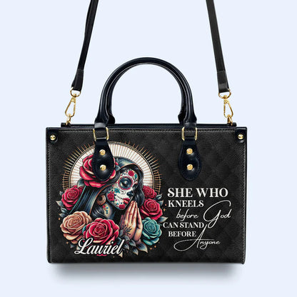 Divine Strength Personalized Leather Tote - CHRISTIANARTBAG Spiritual Elegance - CABLTHB07310324.