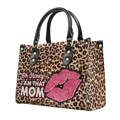 CHRISTIANARTBAG 'Oh Honey, I AM THAT MOM' Leopard Print Leather Handbag - CABLTHB04300324.