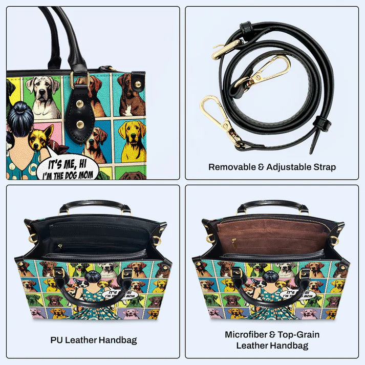 CHRISTIANARTBAG 'Proud Dog Mom' Pop Art Leather Handbag - CABLTHB08300324.