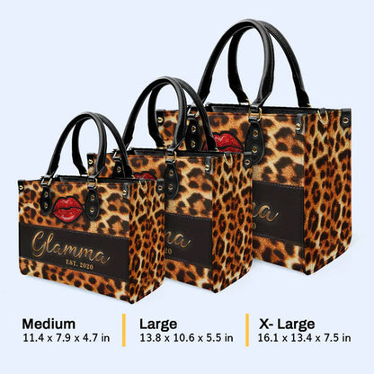 CHRISTIANARTBAG Personalized Leopard Print Leather Handbag with Customizable Name Plate, CABLTHB01300324.