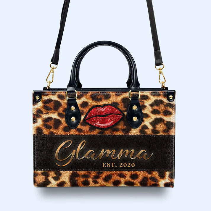 CHRISTIANARTBAG Personalized Leopard Print Leather Handbag with Customizable Name Plate, CABLTHB01300324.