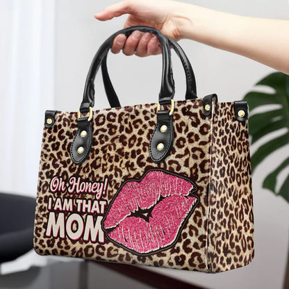 CHRISTIANARTBAG 'Oh Honey, I AM THAT MOM' Leopard Print Leather Handbag - CABLTHB04300324.