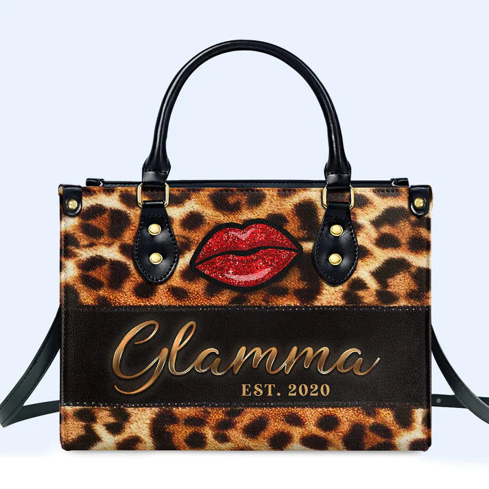 CHRISTIANARTBAG Personalized Leopard Print Leather Handbag with Customizable Name Plate, CABLTHB01300324.