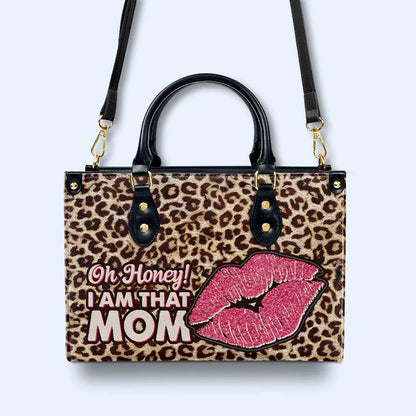 CHRISTIANARTBAG 'Oh Honey, I AM THAT MOM' Leopard Print Leather Handbag - CABLTHB04300324.