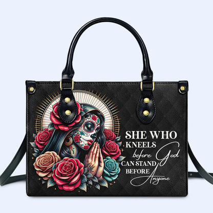 Divine Strength Personalized Leather Tote - CHRISTIANARTBAG Spiritual Elegance - CABLTHB07310324.