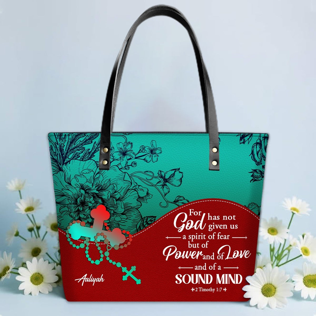 Personalized Christian Leather Tote Bag Luxury – Christian Christmas Gift for Women