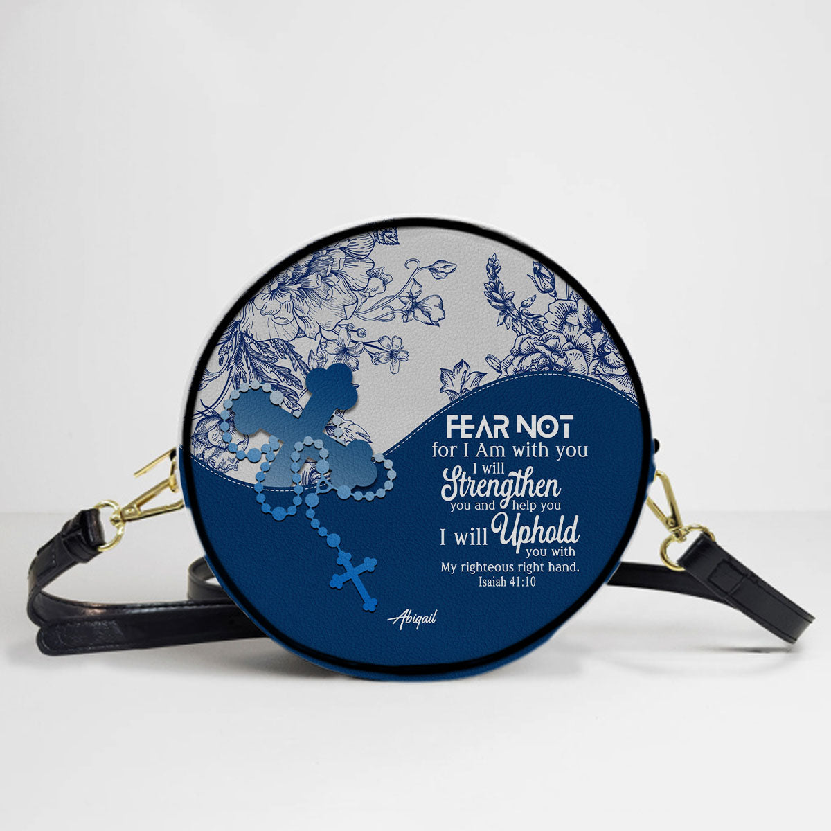 Personalized Circle Leather Crossbody Bag – Custom Name, Color & Bible Verse | CHRISTIANARTBAG