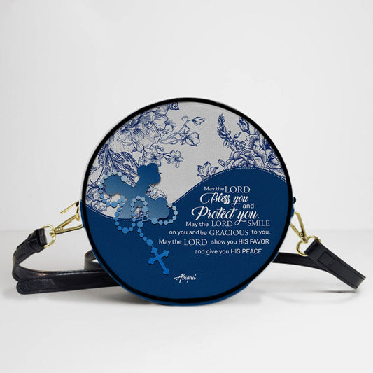 Personalized Circle Leather Crossbody Bag – Custom Name, Color & Bible Verse | CHRISTIANARTBAG