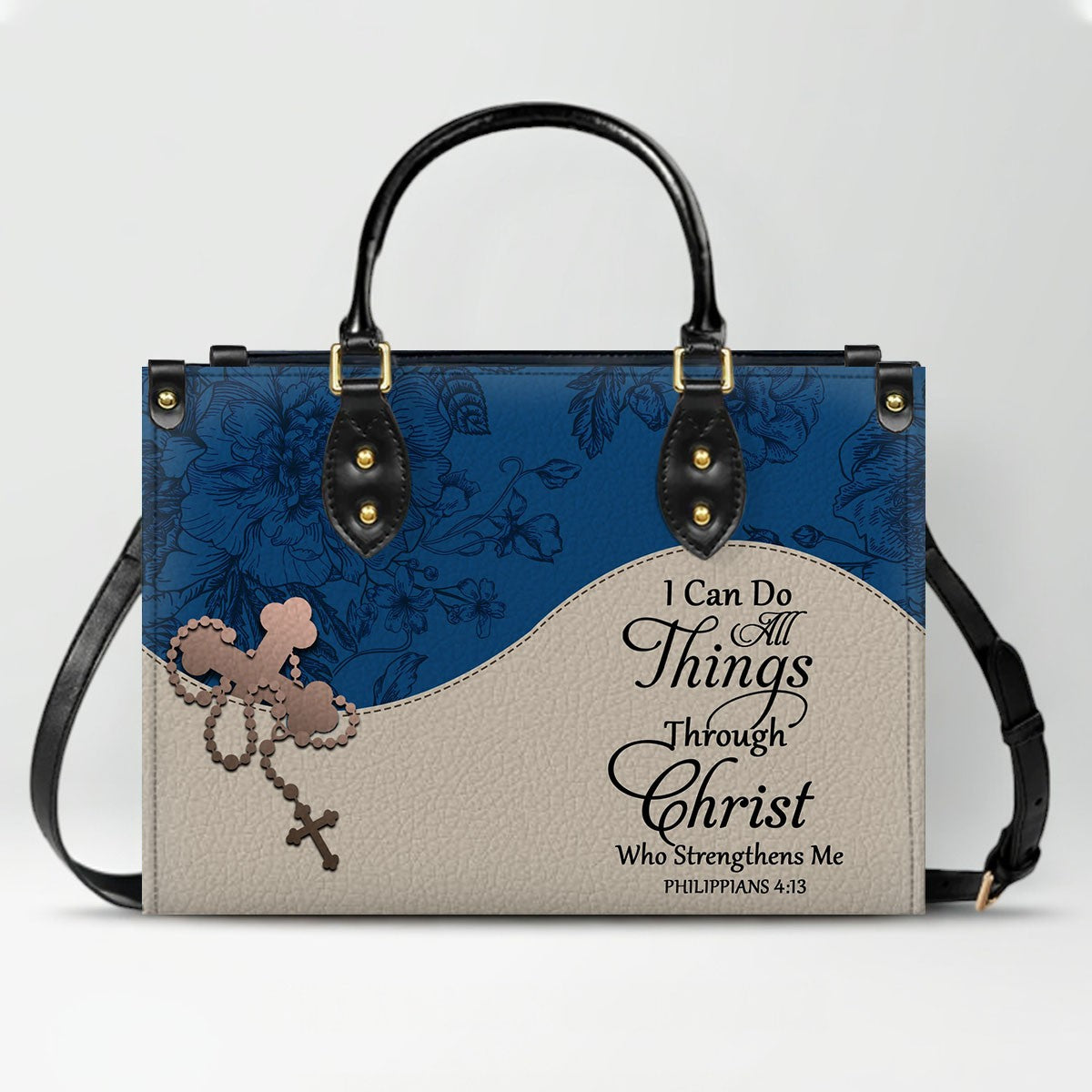 Custom Christian Leather Handbag – Personalized Name, Color & Bible Verse | CHRISTIANARTBAG