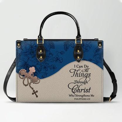 Custom Christian Leather Handbag – Personalized Name, Color & Bible Verse | CHRISTIANARTBAG