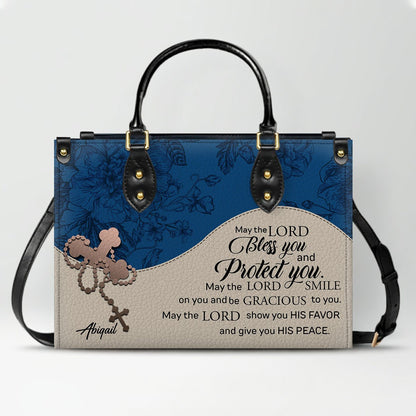 Custom Christian Leather Handbag – Personalized Name, Color & Bible Verse | CHRISTIANARTBAG
