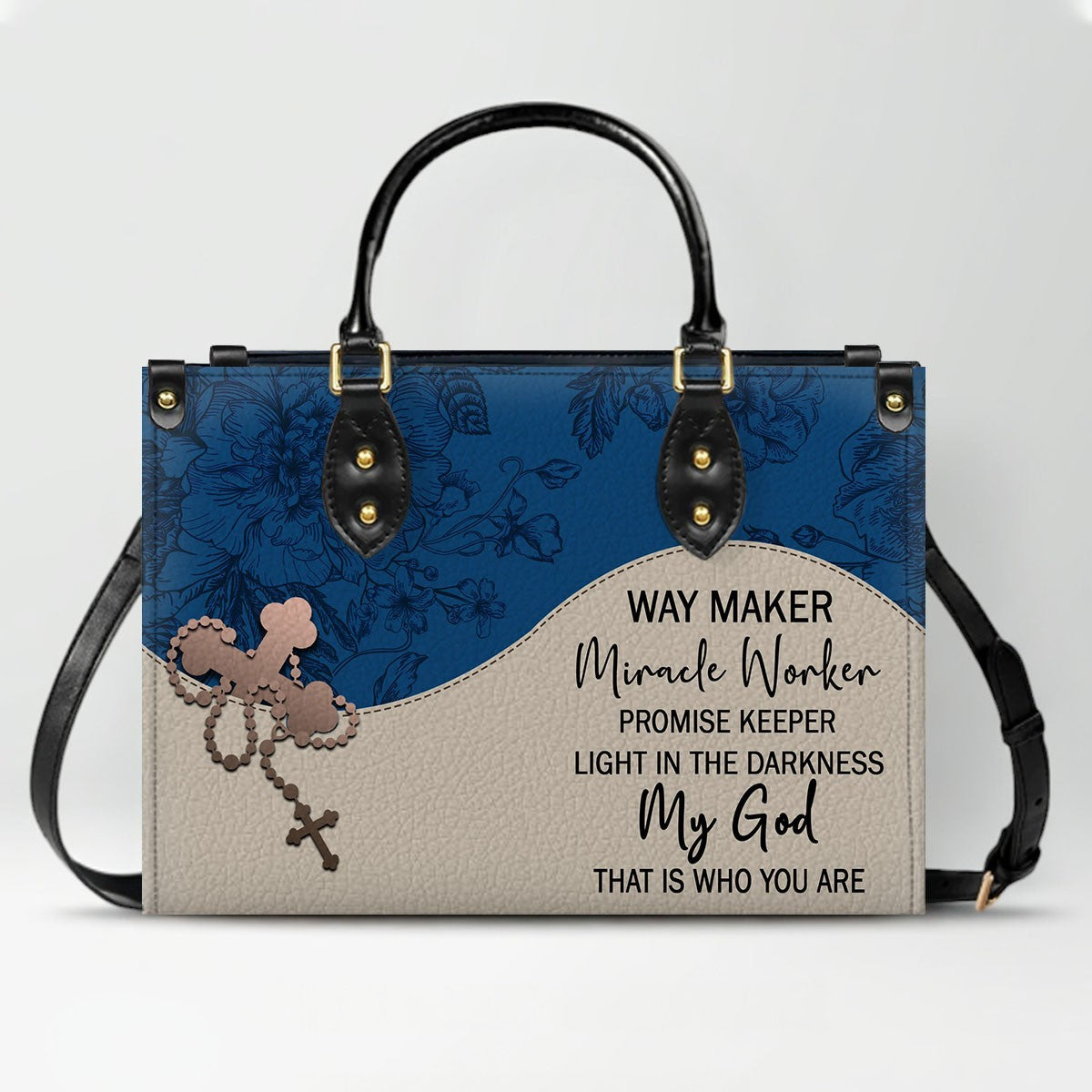 Custom Christian Leather Handbag – Personalized Name, Color & Bible Verse | CHRISTIANARTBAG