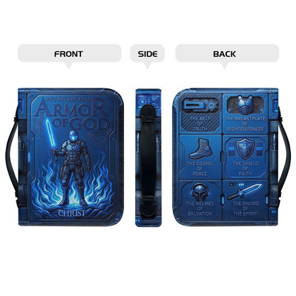 Personalized Bible Cover Armor of God | Custom Name Leather Bible Case with Handle | Christian Gift for Men Women | CHRISTIANARTBAG BLACK02060926