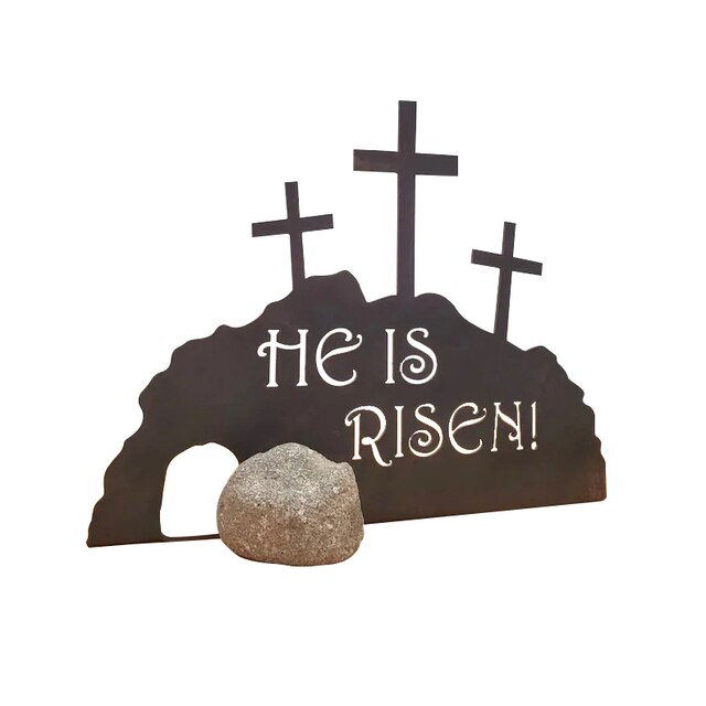 Christianartbag Home Decor, Cross Empty Tomb Decoration Empty Tomb Decor He Is Risen Cross Figurines Decor Empty Tomb Handcrafted Easter Scene Ornament Gift - Christian Art Bag